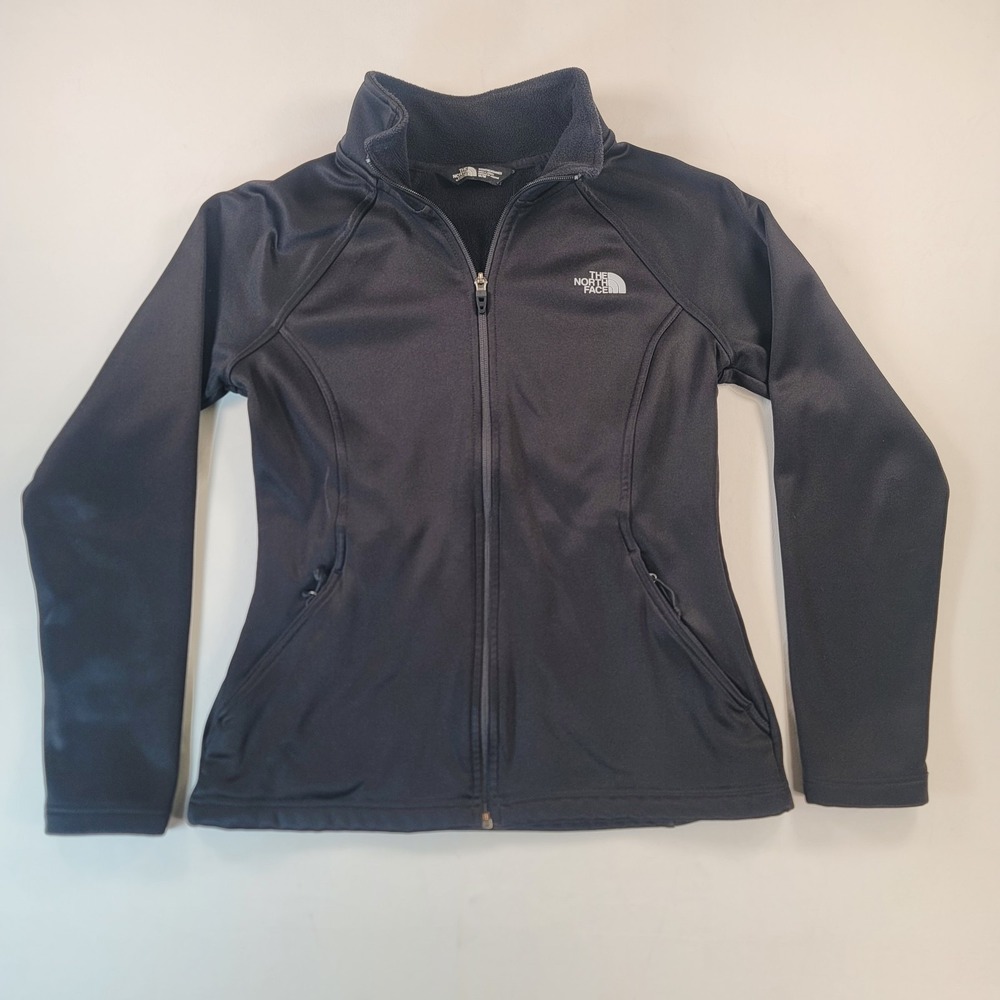 The North Face Womens Medium Black Fleece Lined Soft Shell Jacket Full Zip